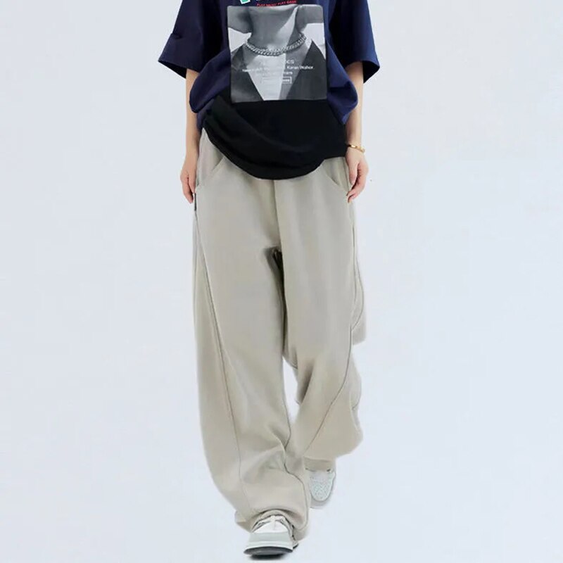 MEXZT-Women-Elastic-Waist-Wide-Leg-Pants-Solid-High-Waist-Casual-Sweatpants-Fashion-Hip-Hop-Bf