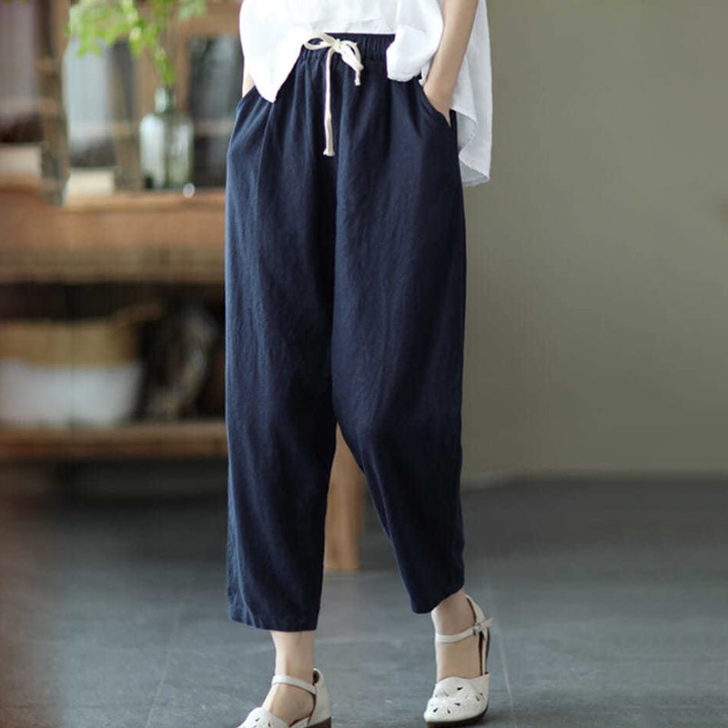 Rimocy-2022-Summer-Casual-Cotton-Linen-Pants-Women-Retro-Pockets-Loose-Harem-Pants-Woman-Solid-Elastic-1