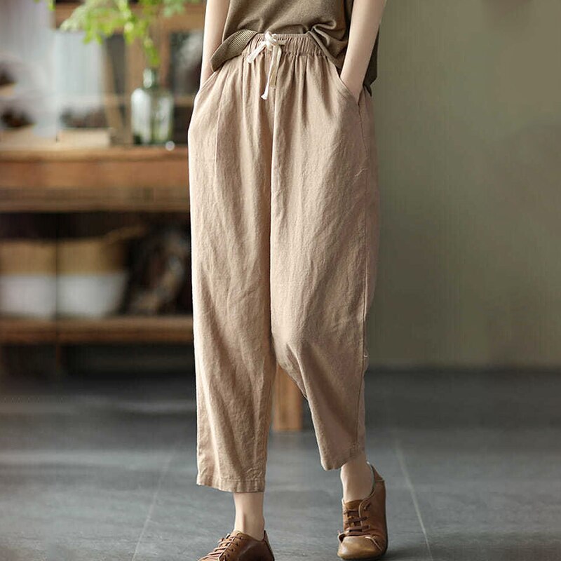 Rimocy-2022-Summer-Casual-Cotton-Linen-Pants-Women-Retro-Pockets-Loose-Harem-Pants-Woman-Solid-Elastic-4