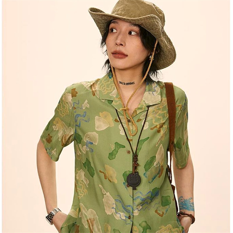 Streetwear-Vintage-Green-Cartoon-Full-Print-Shirts-Cuba-Neck-Button-Up-Casual-Blouse-Summer-Kawaii-Tops-1